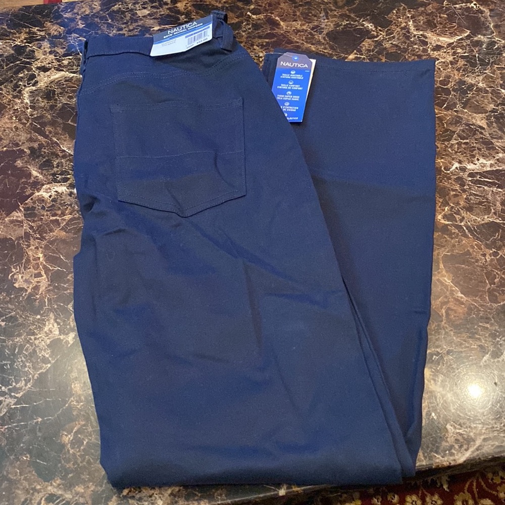 NWT Nautica brand. boys navy pants size 18 regular